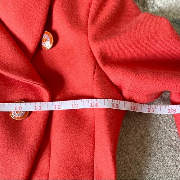 J. Crew Military Oxford Wool Blazer in Bright Flame in Size 0 - Picture 7 of 12